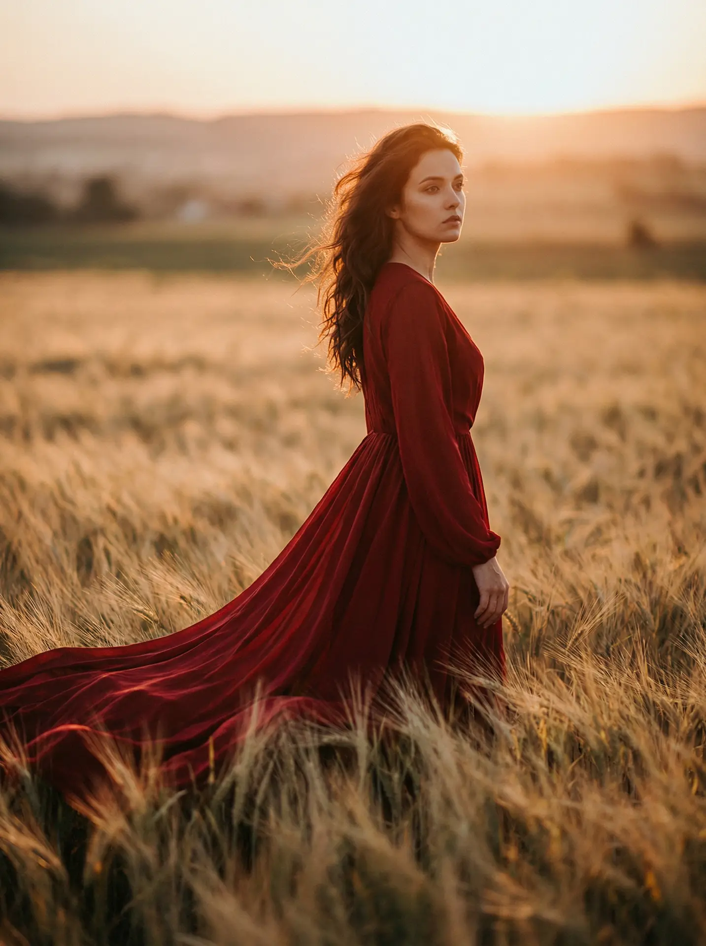 91免费看片 精选 - 金色麦田中的红裙人像